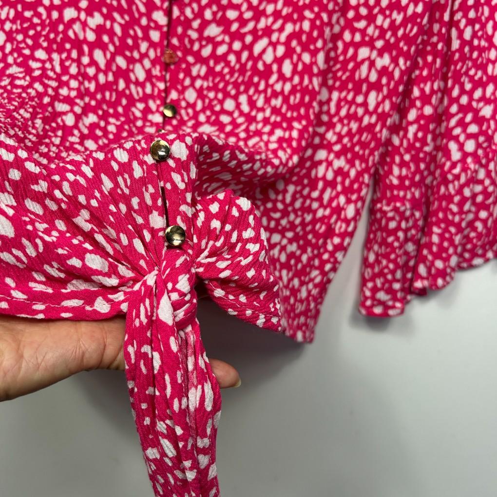 Rockmans Pink Floral Top - Size 18