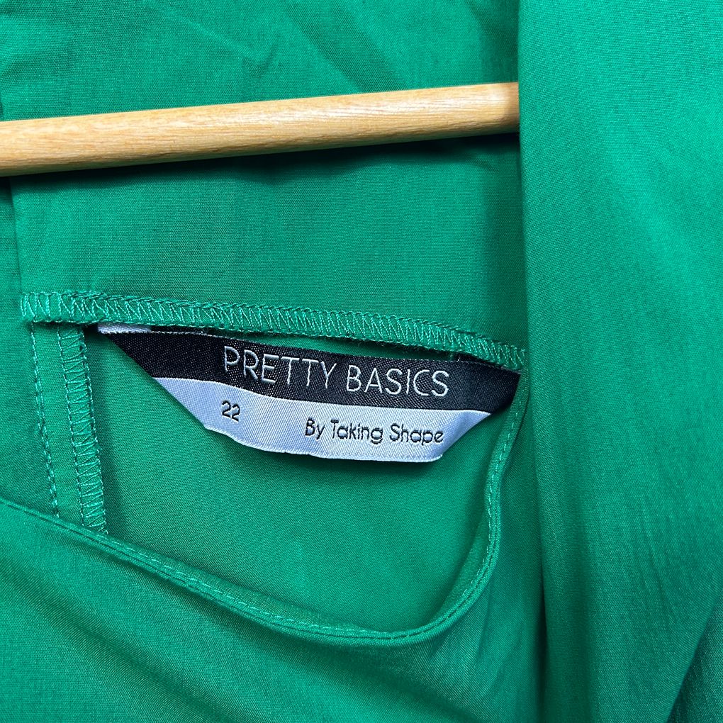 Taking Shape Green Cotton Dress - Size 22