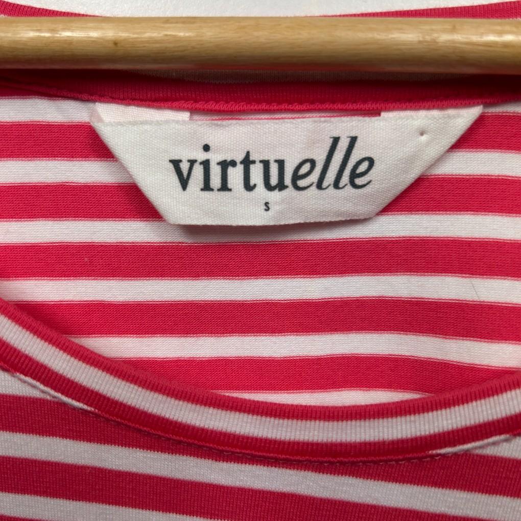 Virtuelle Pink Striped Cotton Tee - Size 16/S