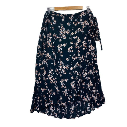 Anko Wrap Skirt Size 20 Blue Floral Midi Length Viscose