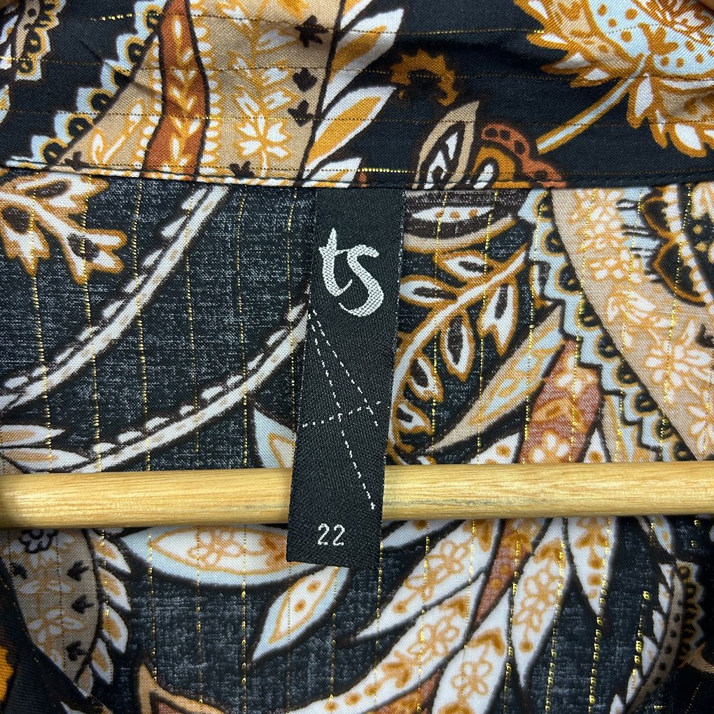 Taking Shape Black Paisley Shirt Dress - Size 22