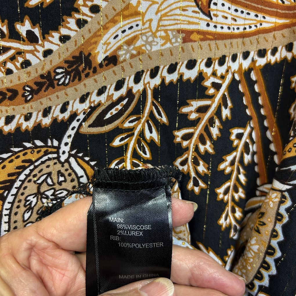 Taking Shape Black Paisley Shirt Dress - Size 22