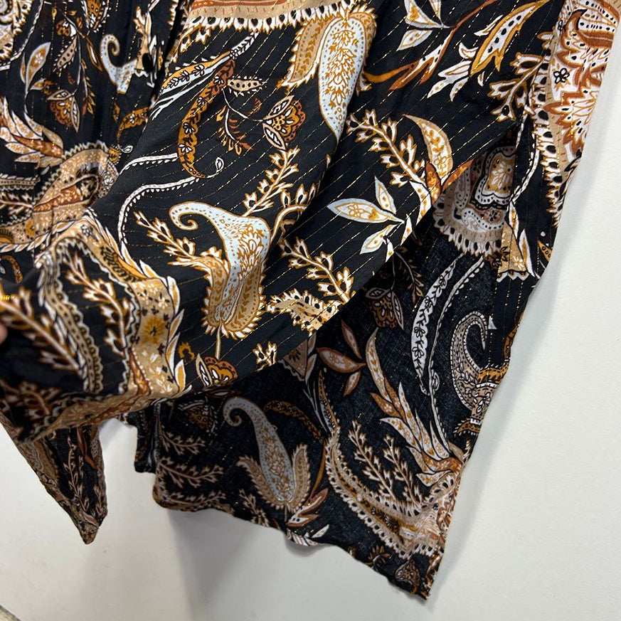 Taking Shape Black Paisley Shirt Dress - Size 22