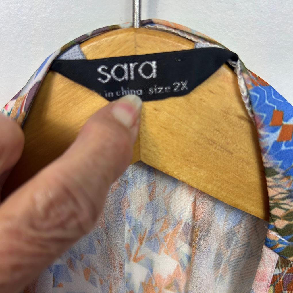 Sara Multicoloured Kimono Jacket - Size 2X