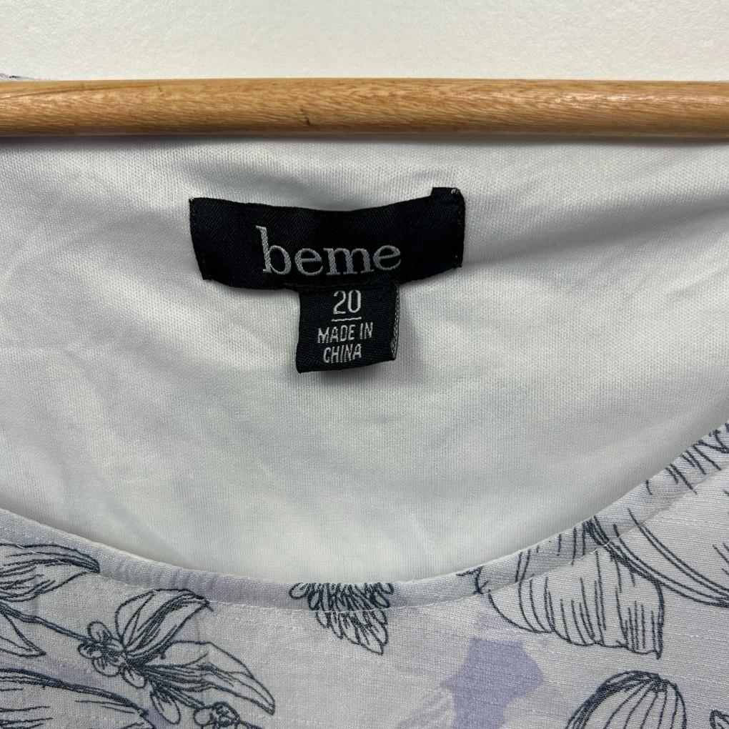 Beme White Floral Print Top- Size 20