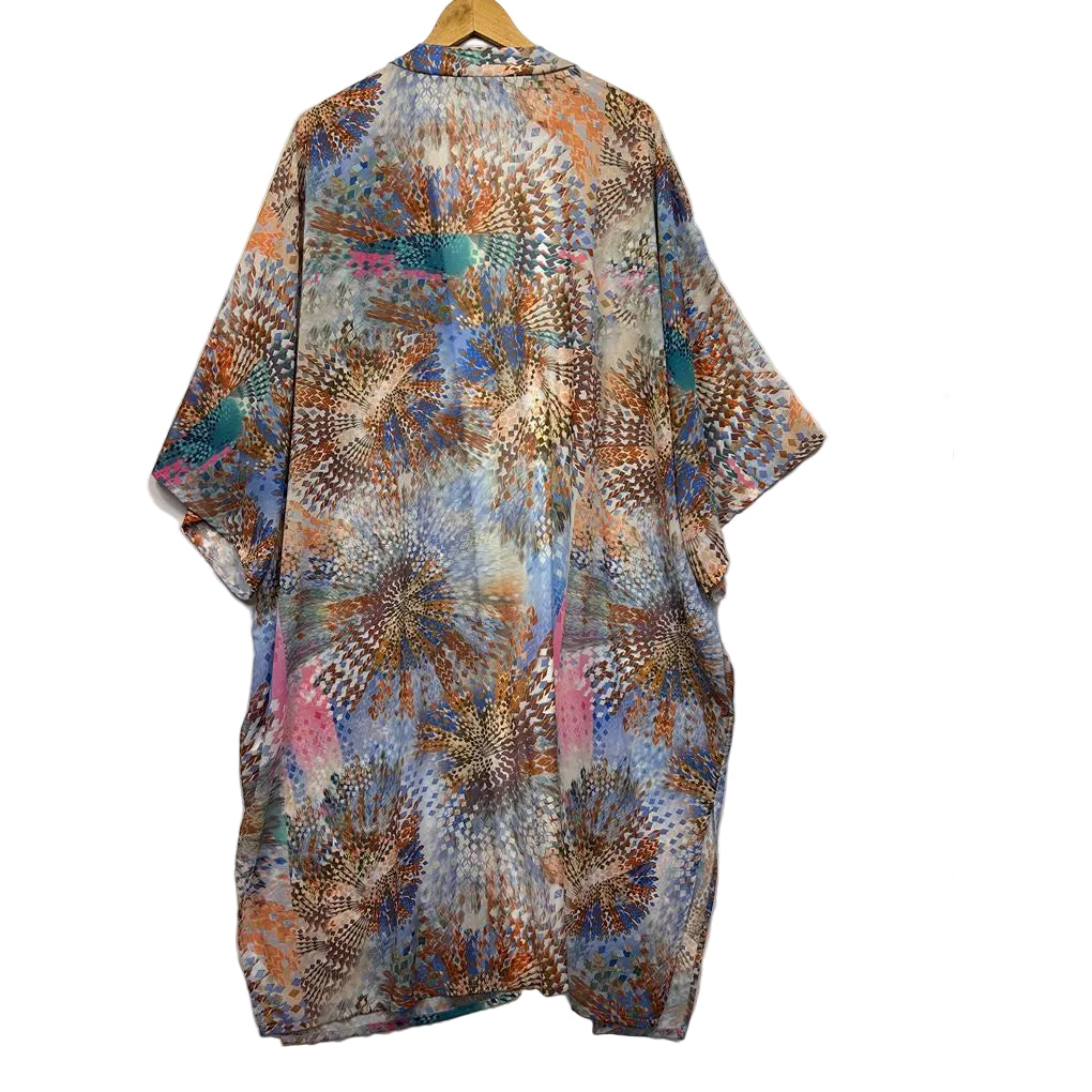 Sara Multicoloured Kimono Jacket - Size 2X