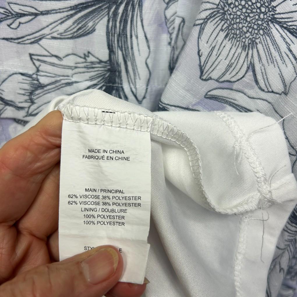Beme White Floral Print Top- Size 20