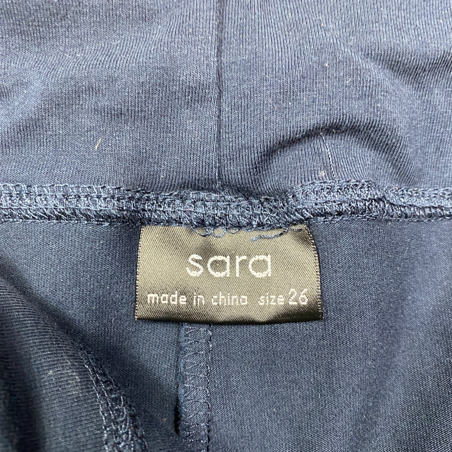 Sara Pants Size 26 Plus Blue Pull On Cropped