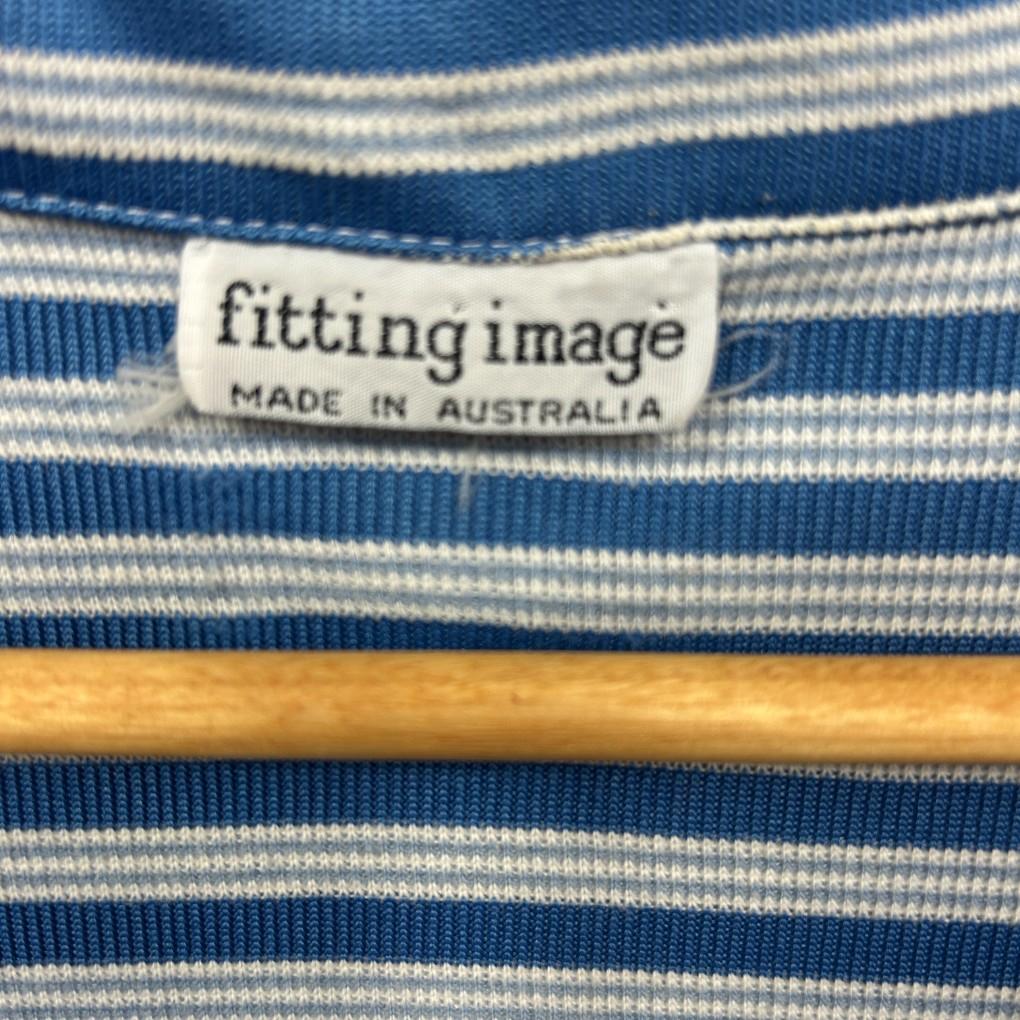 Vintage Fitting Image Blue Striped Top - Size 14/16