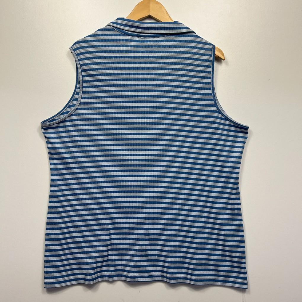 Vintage Fitting Image Blue Striped Top - Size 14/16
