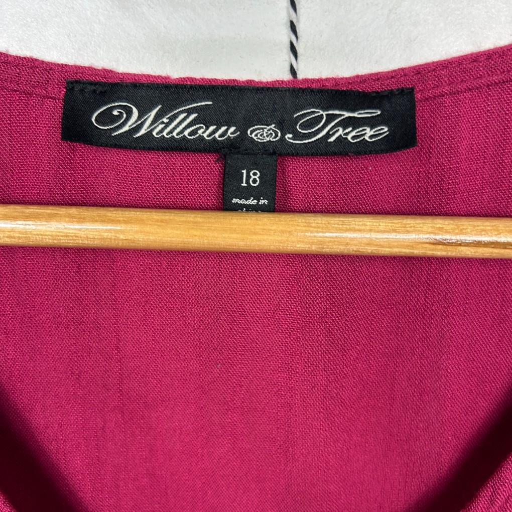 Willow Tree Magenta Linen Dress - Size 18