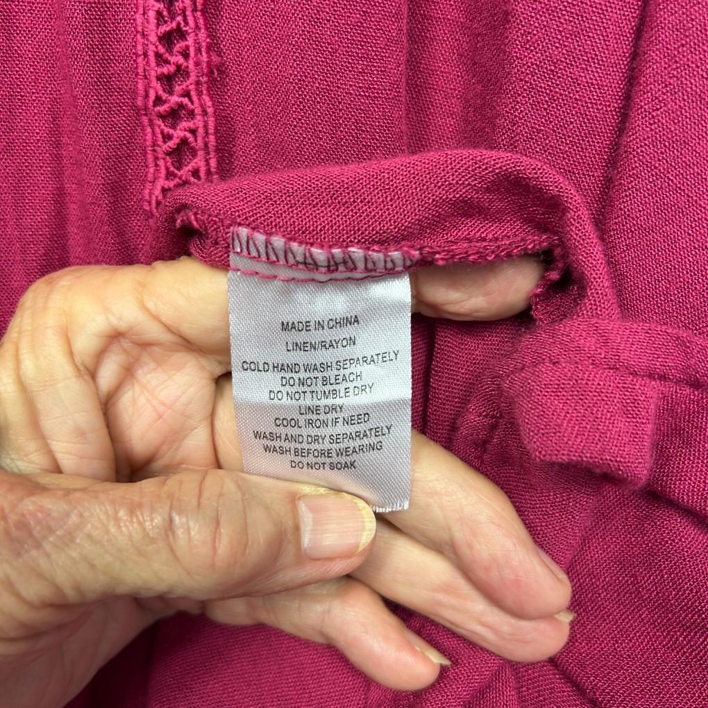 Willow Tree Magenta Linen Dress - Size 18