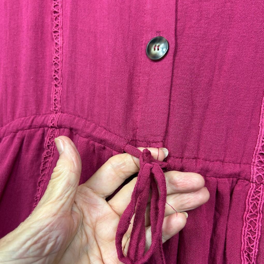 Willow Tree Magenta Linen Dress - Size 18