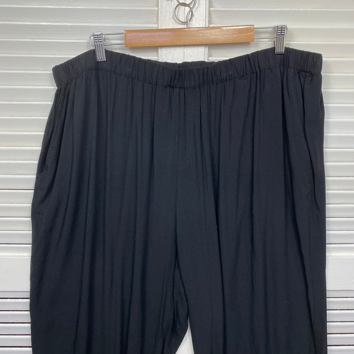 Belle Curve Pants Size 26 Plus Pockets Black