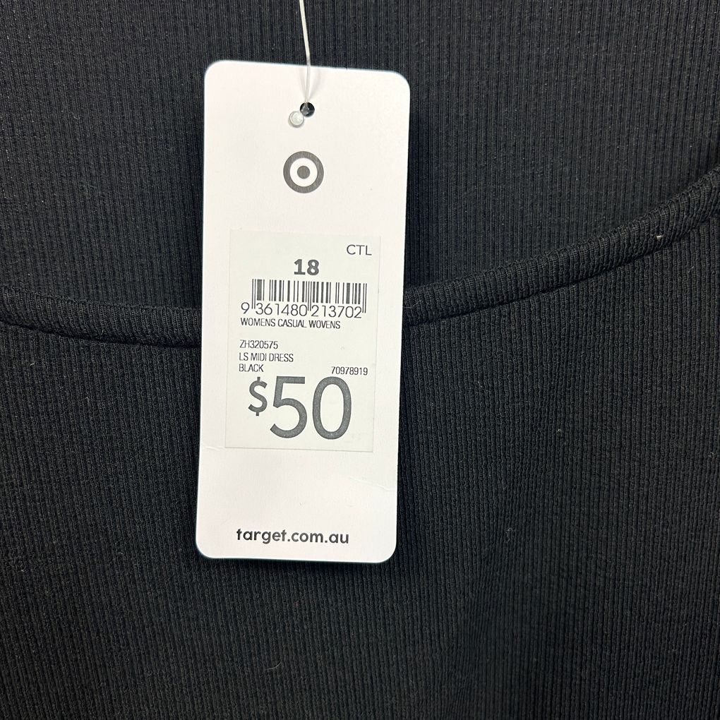 Target Black Midi Dress - Size 18