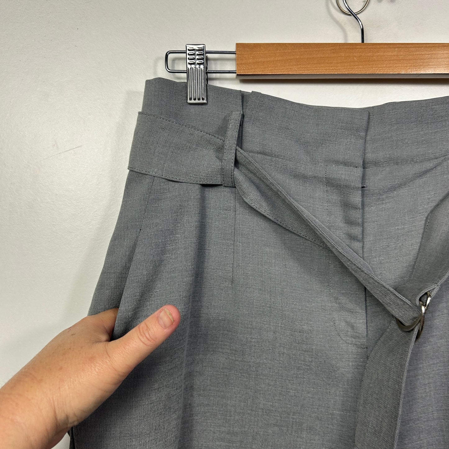 Portmans Grey Belted Pants - Size 14