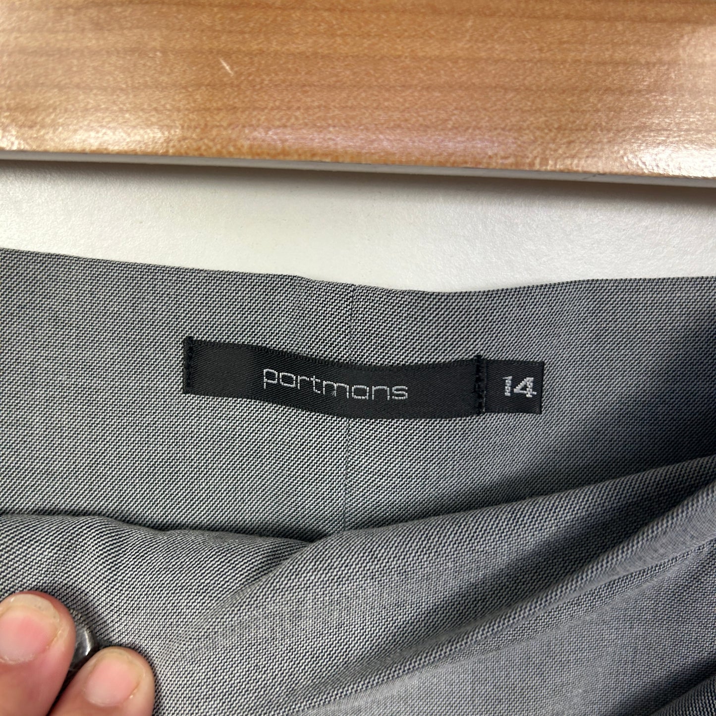 Portmans Grey Belted Pants - Size 14