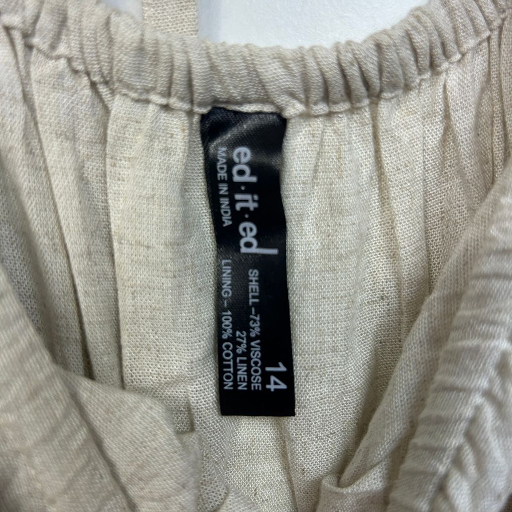 Ed.it.ed Natural Linen Maxi Dress - Size 14