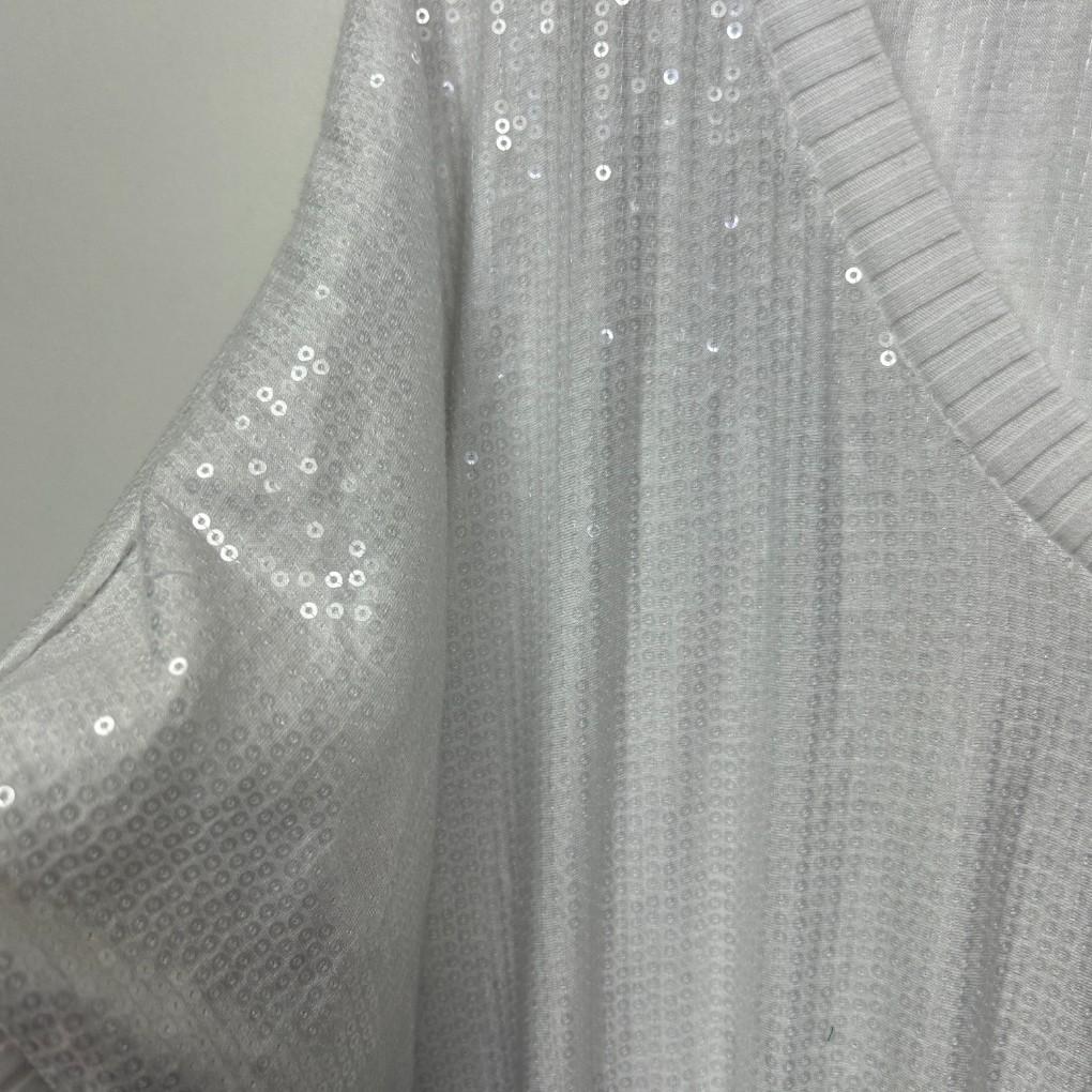 Autograph White Sequins Top - Size 22/XL