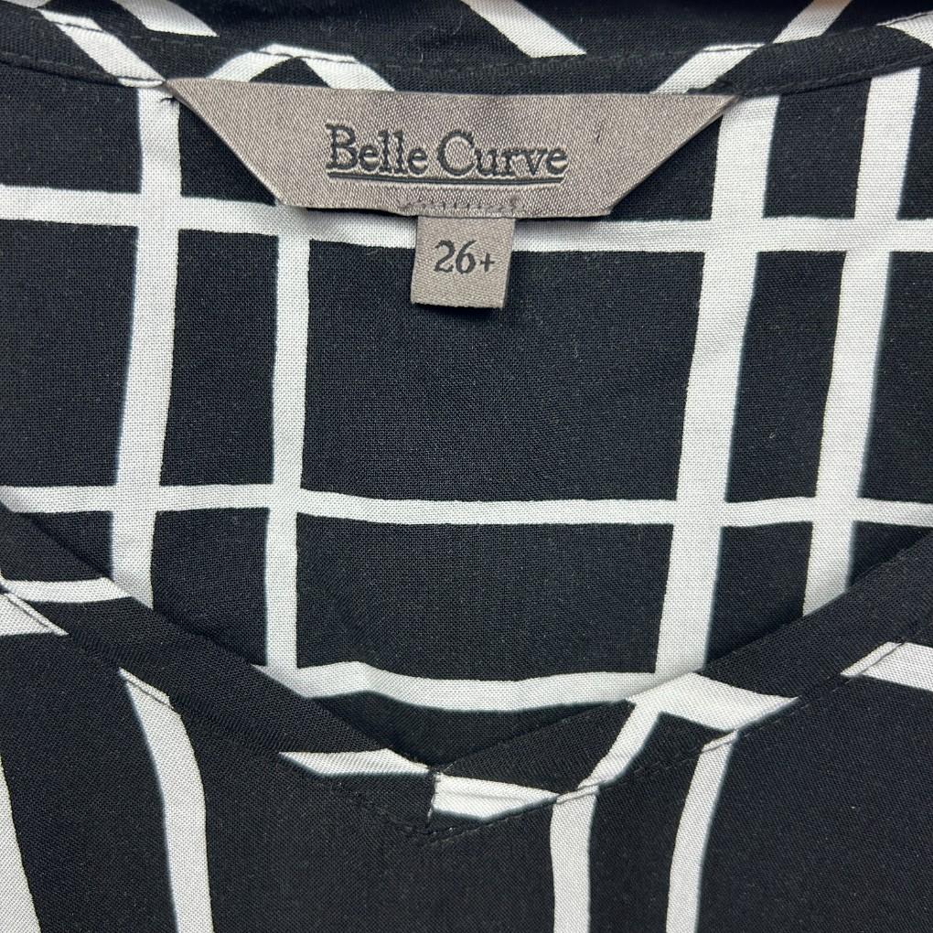 Belle Curve Black Check Top - Size 26