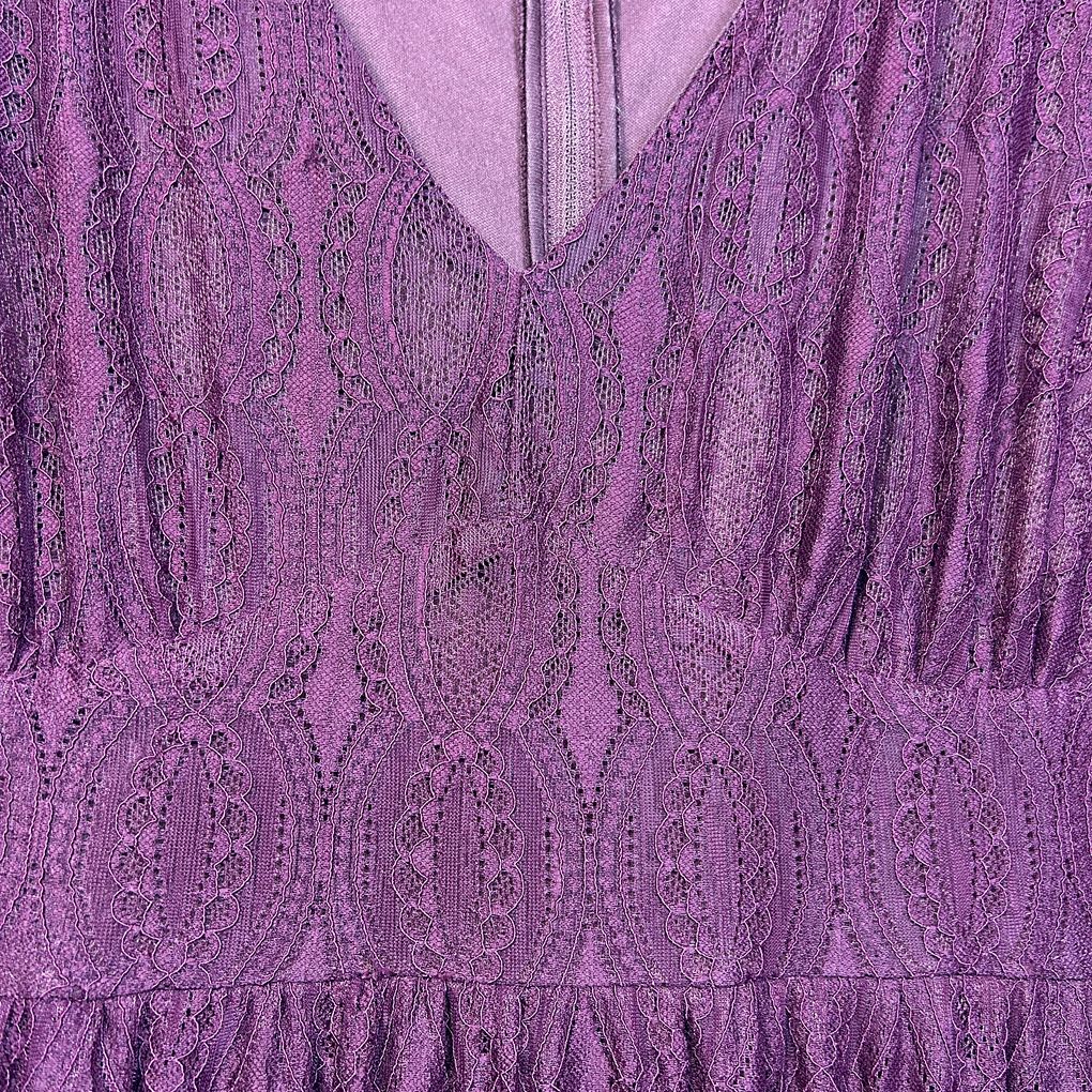 Hell Bunny Burgundy Lace Maxi Dress - Size 18