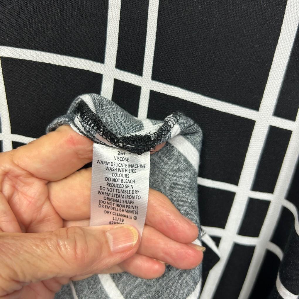 Belle Curve Black Check Top - Size 26