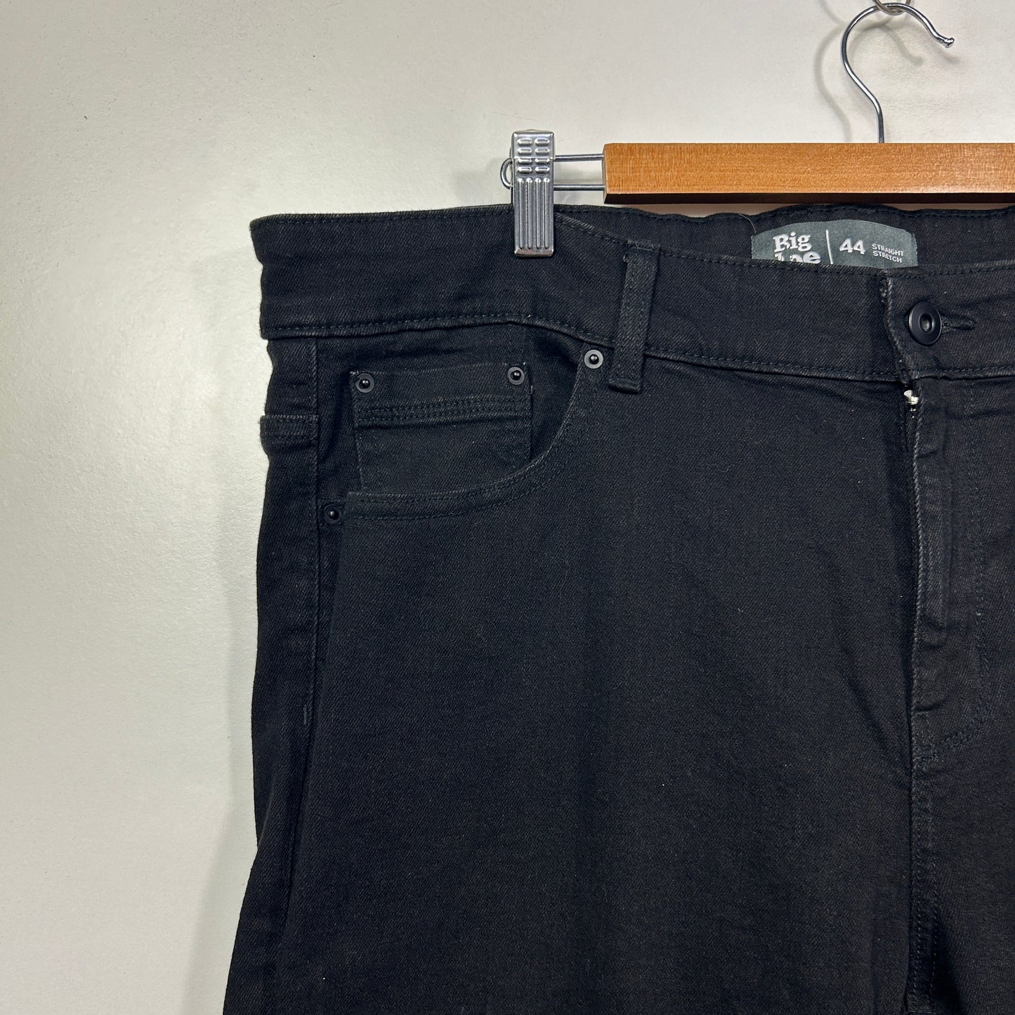Big Joe Black Straight Stretch Jeans - Size 44