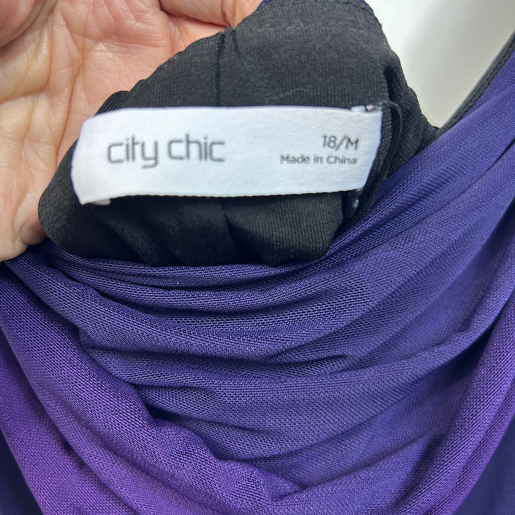 City Chic Purple Ombre Dress - Size 18