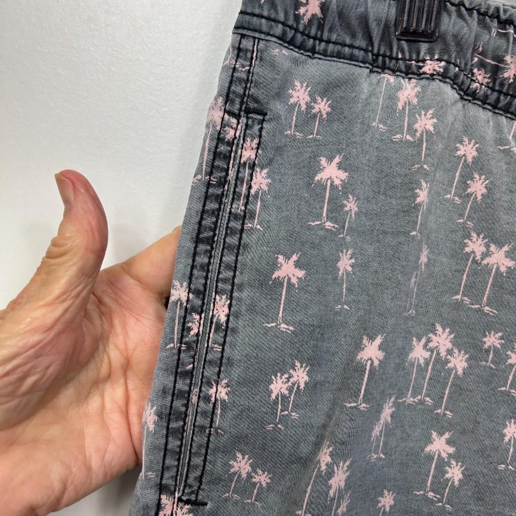 Johnny Bigg Grey Palm Print Cotton Shorts - Size 40