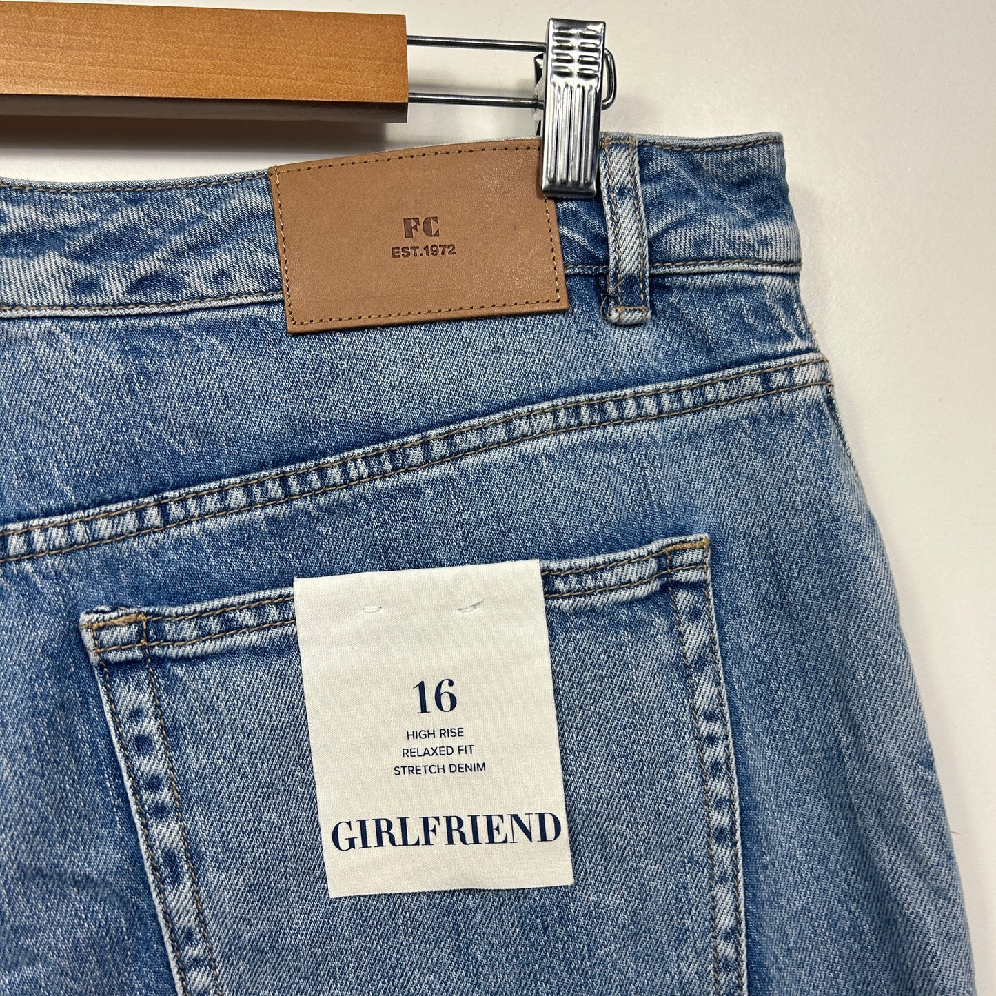 French Connection High Rise Relaxed Fit Stretch Girlfriend Jeans - Size 16