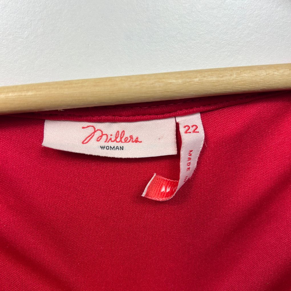 Millers Red Broderie Dress - Size 22