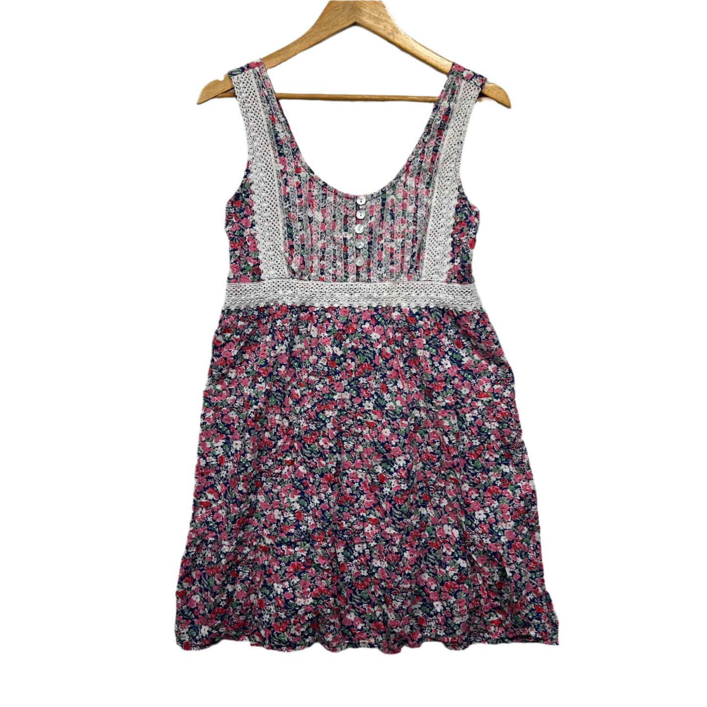 Tree of Life Dress Size 14 Large Multicoloured Floral Sleeveless 100% Cotton