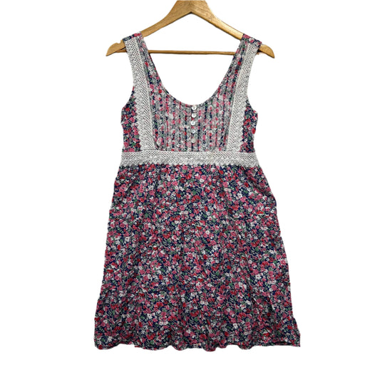 Tree of Life Dress Size 14 Large Multicoloured Floral Sleeveless 100% Cotton