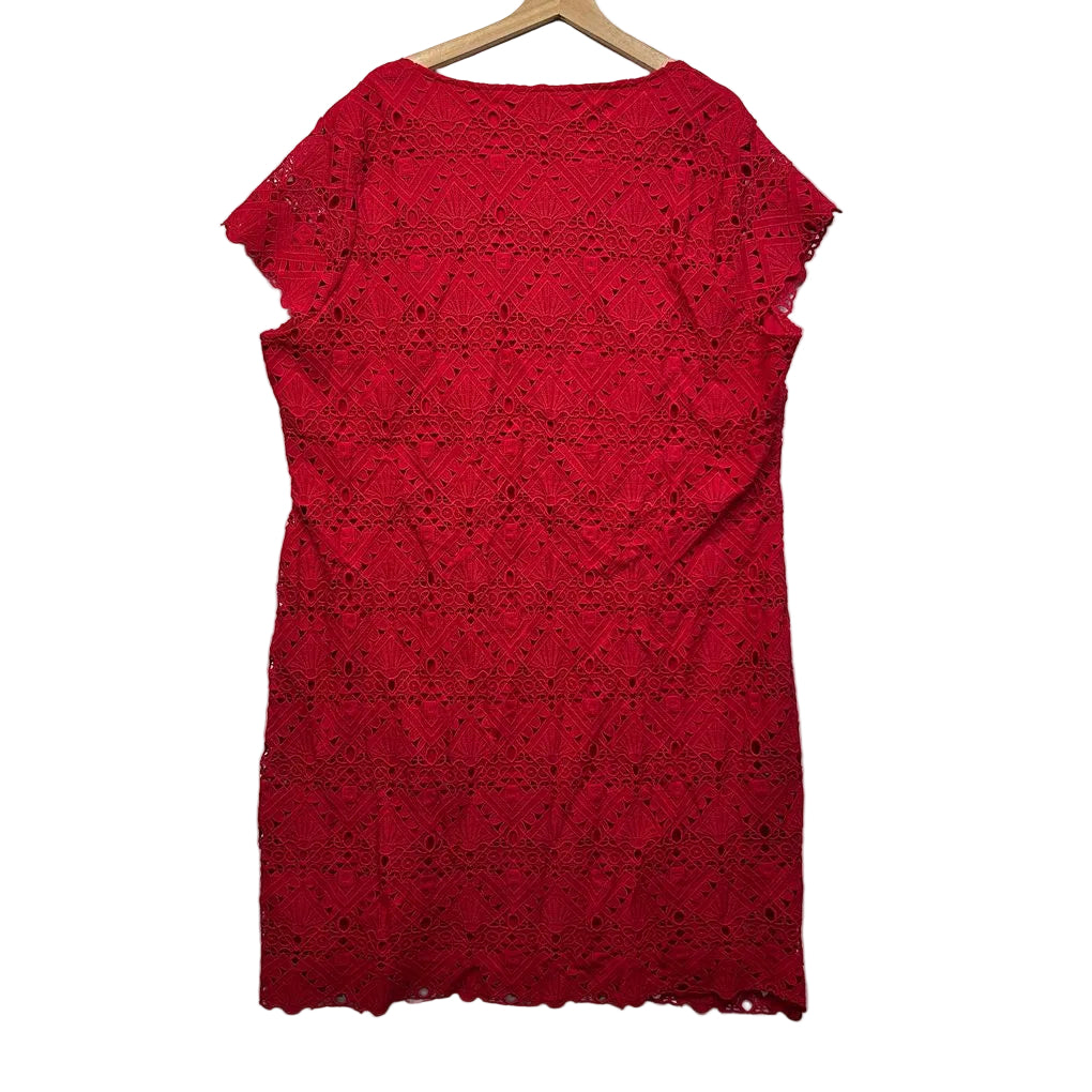 Millers Red Broderie Dress - Size 22
