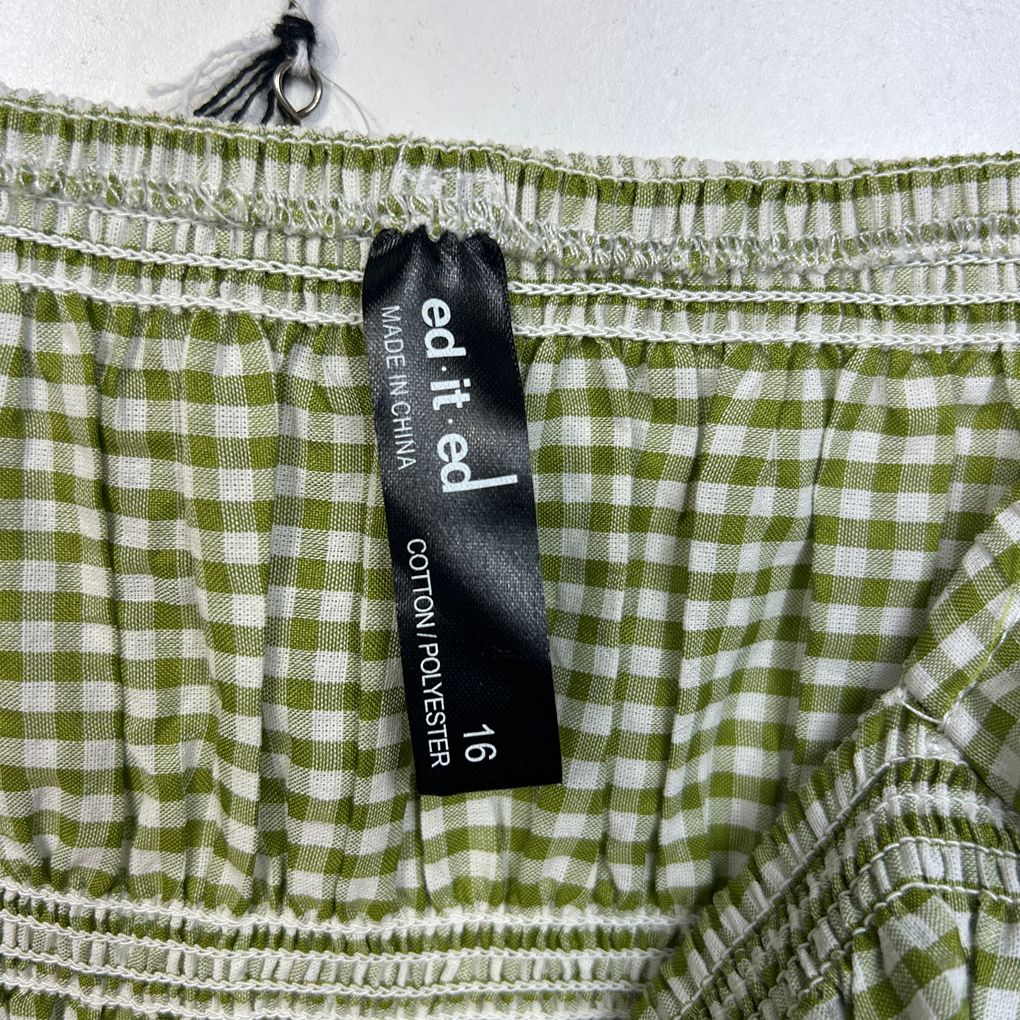 Ed.it.ed Green Gingham Cotton Dress - Size 16