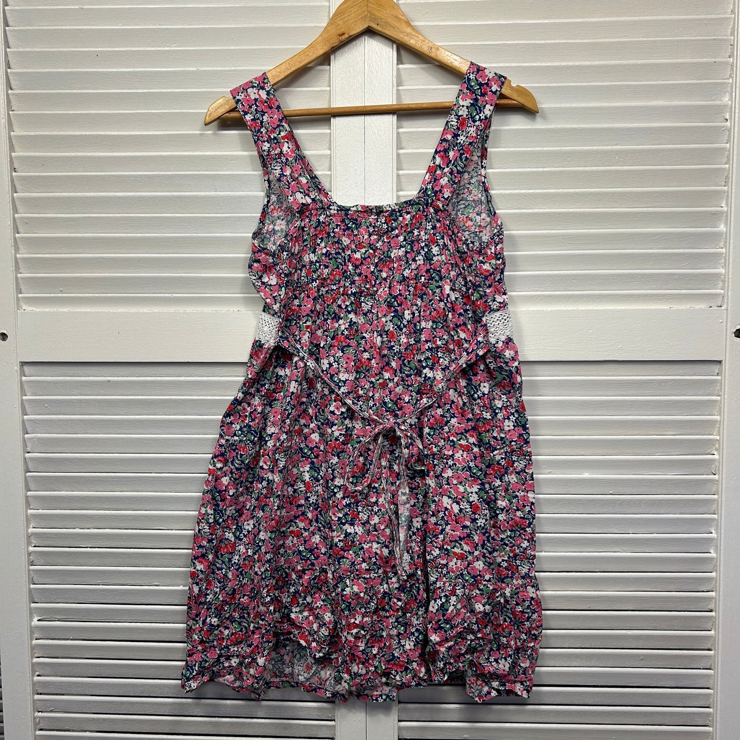 Tree of Life Dress Size 14 Large Multicoloured Floral Sleeveless 100% Cotton