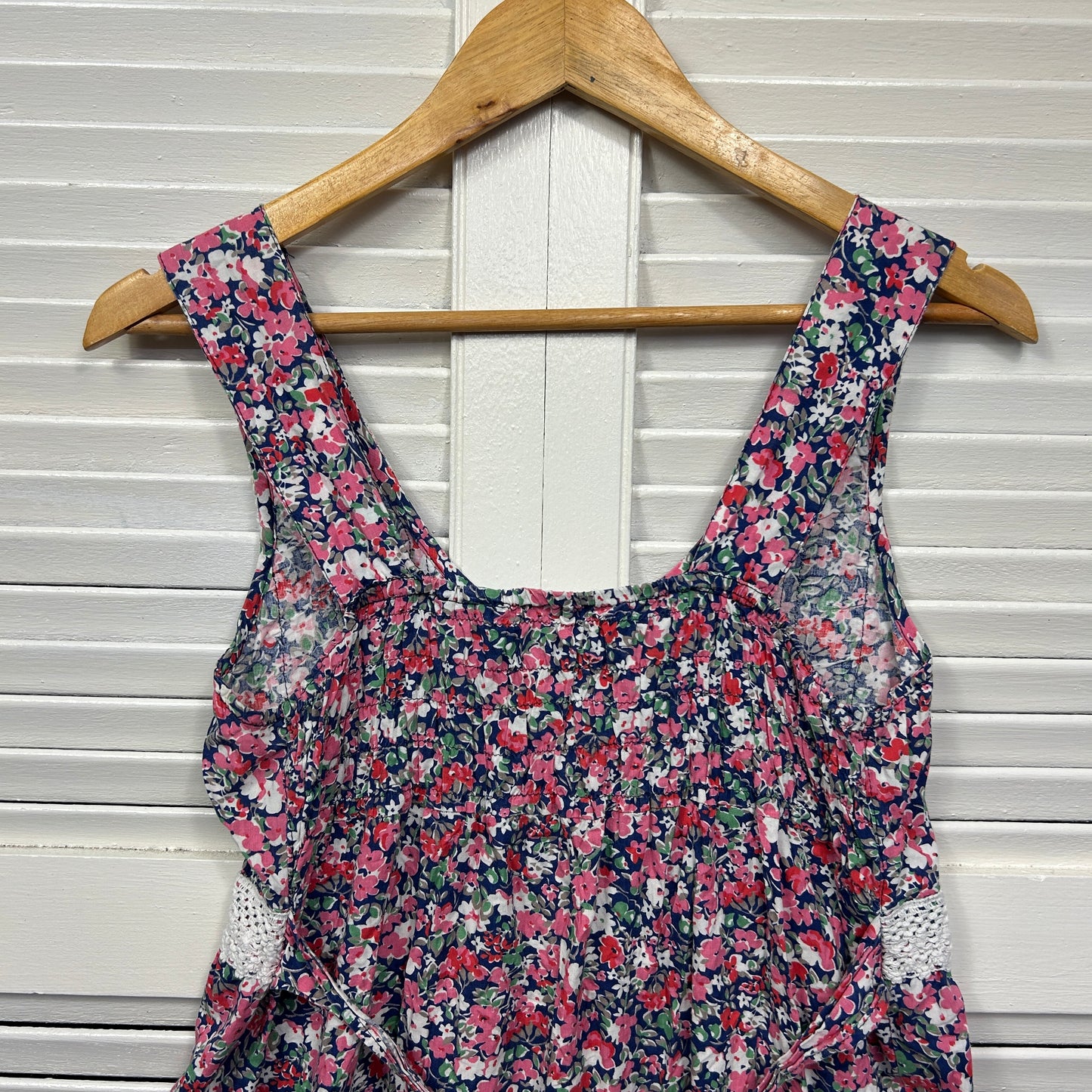 Tree of Life Dress Size 14 Large Multicoloured Floral Sleeveless 100% Cotton