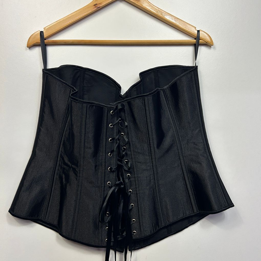 iCollection Black and Teal Lace Corset - Size 44/14-16