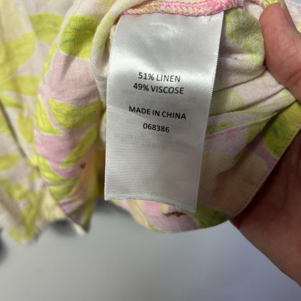 Sportsgirl Green Floral Linen Shirt - Size 14