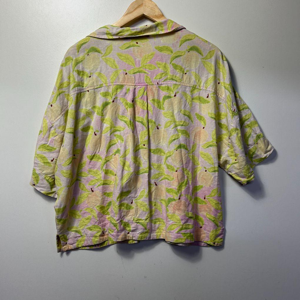 Sportsgirl Green Floral Linen Shirt - Size 14