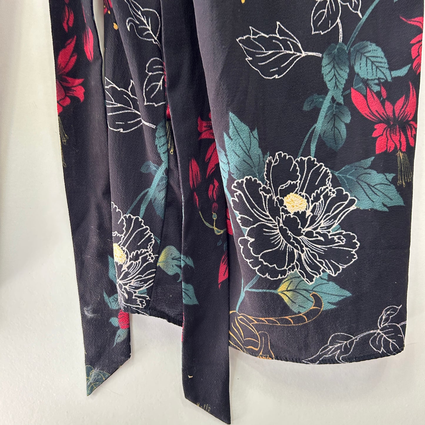 City Chic Black Floral Print Jumpsuit - Size 16