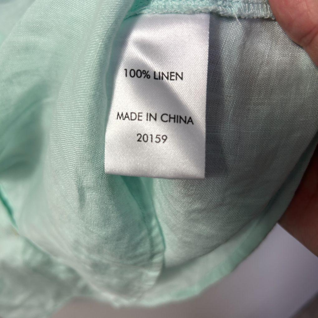 Suzanne Grae Mint Linen Shirt - Size 18