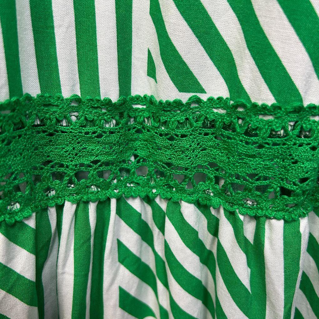 Beme Green Geometric Print Maxi Dress - Size 18