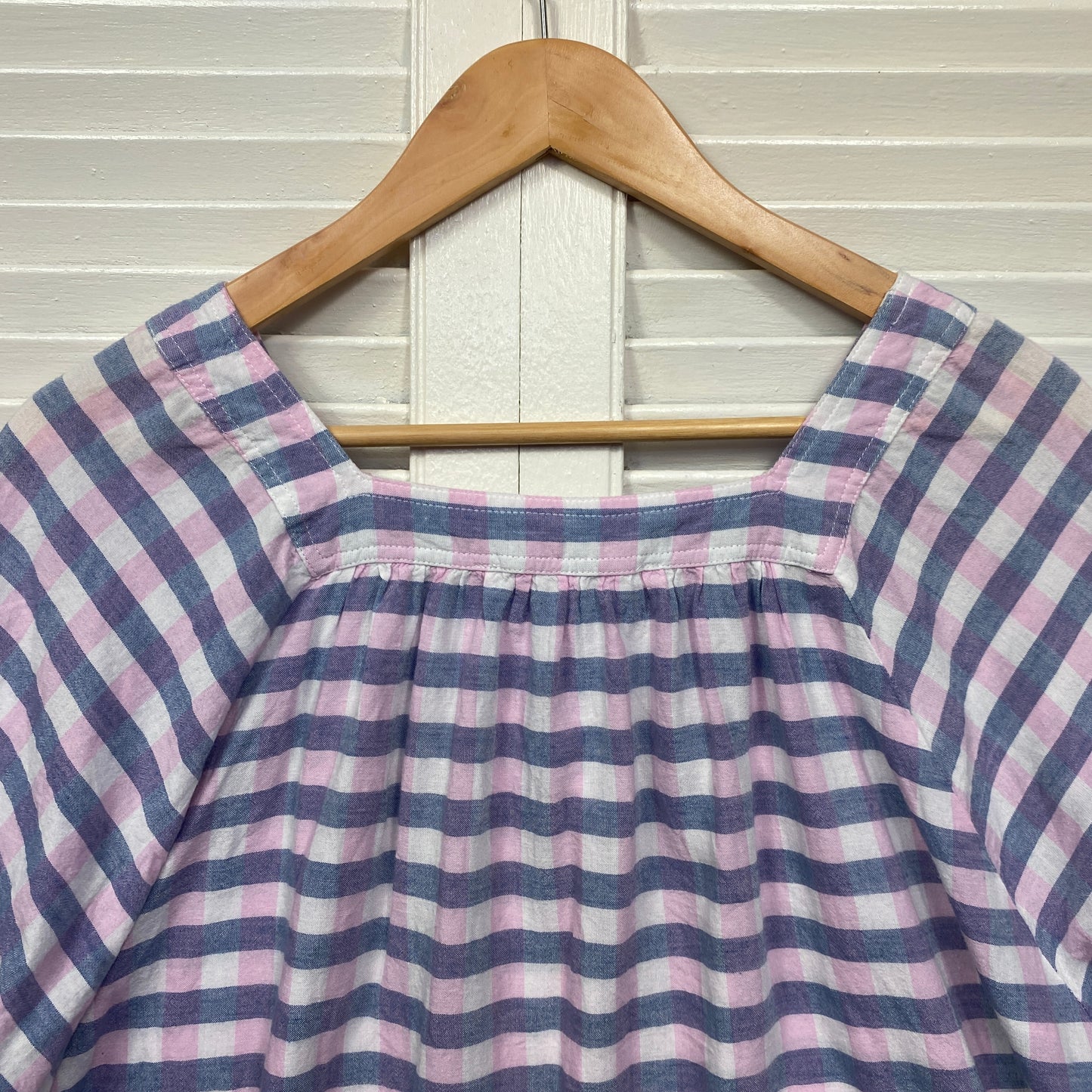 Elm Lifestyle Top Size 16 Pueple Pink Gingham Check (Fault)