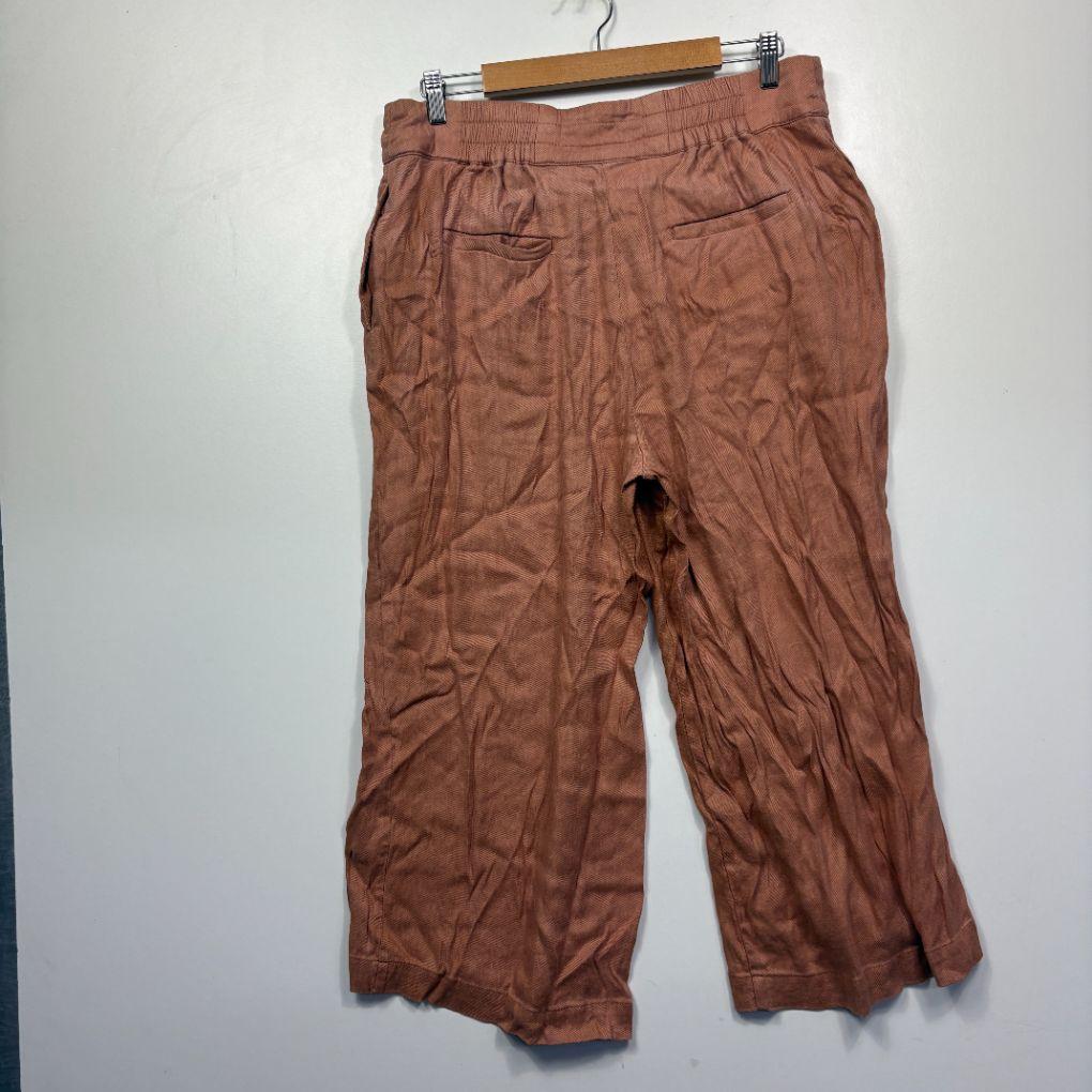 Preview Rust Linen Culotte Pants - Size 14