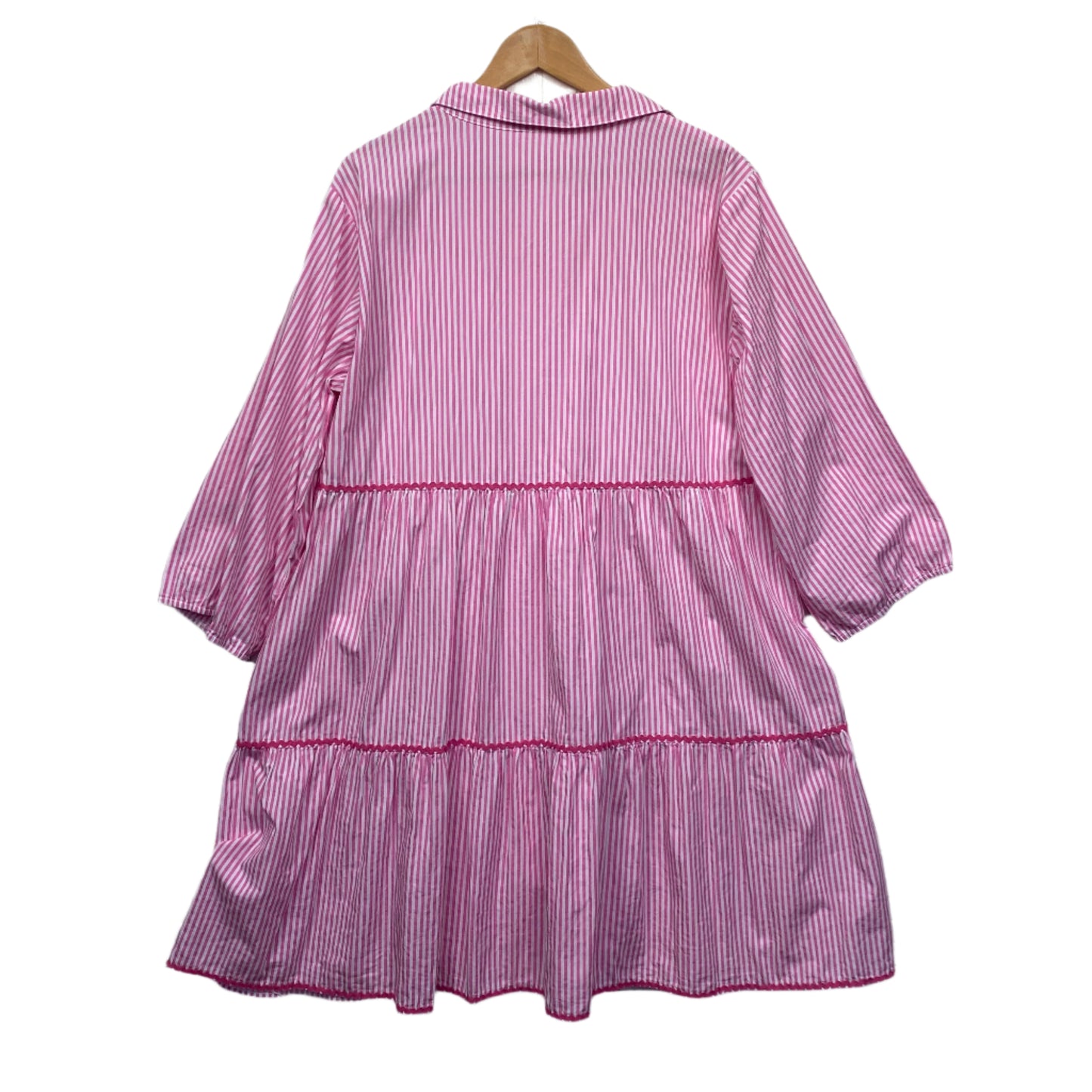 Soul Sparrow Dress Size 2XL 18 Long Sleeve Smock Pink Striped