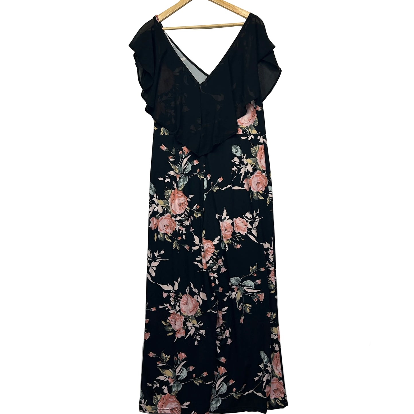 Shein Black Floral Jumpsuit - Size 1XL