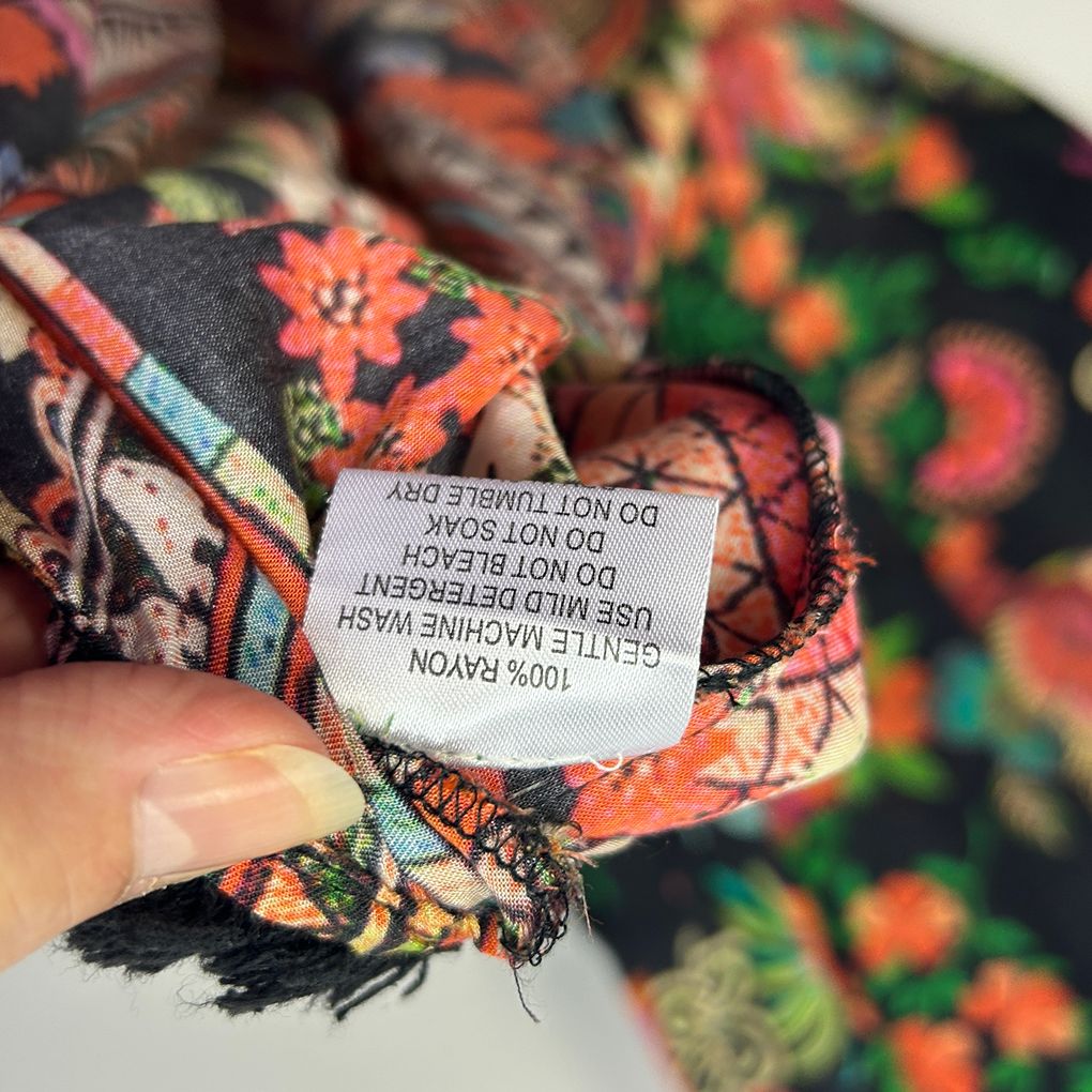 Lulasoul Black Multicoloured Floral Dress - One Size