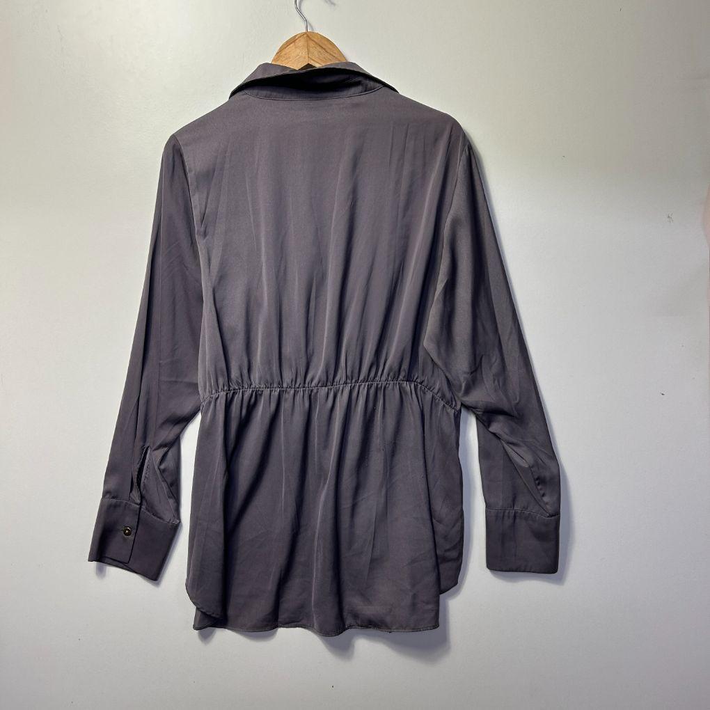 City Chic Grey Peplum Top - Size 16/S (fault - piling)