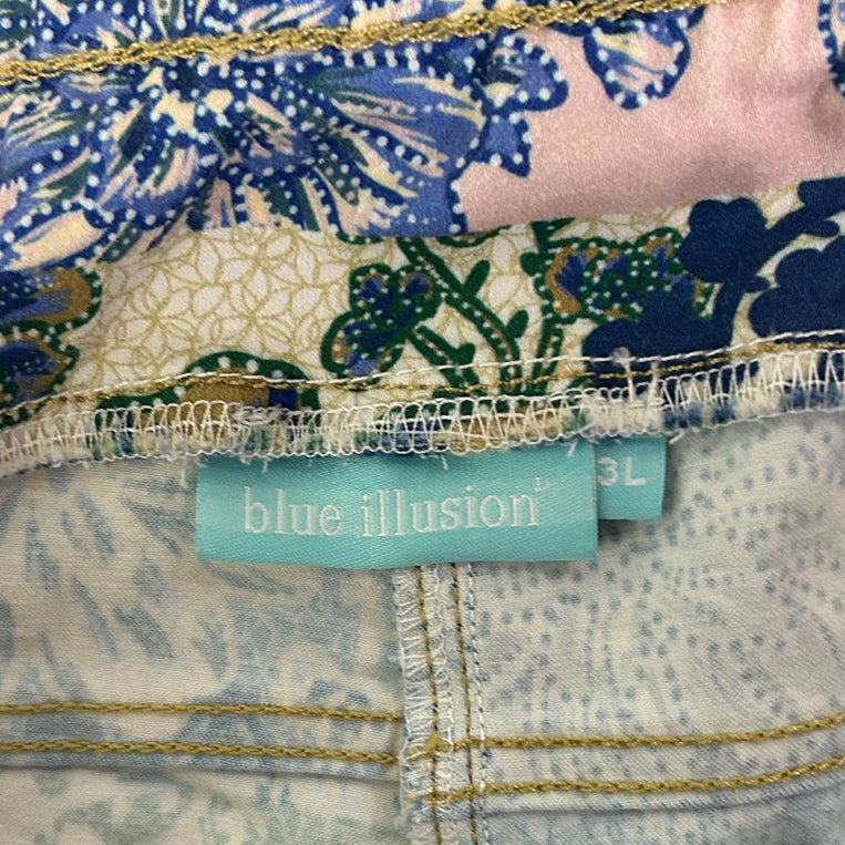 Blue Illusion Multicoloured Floral Jeans - Size 16/3L